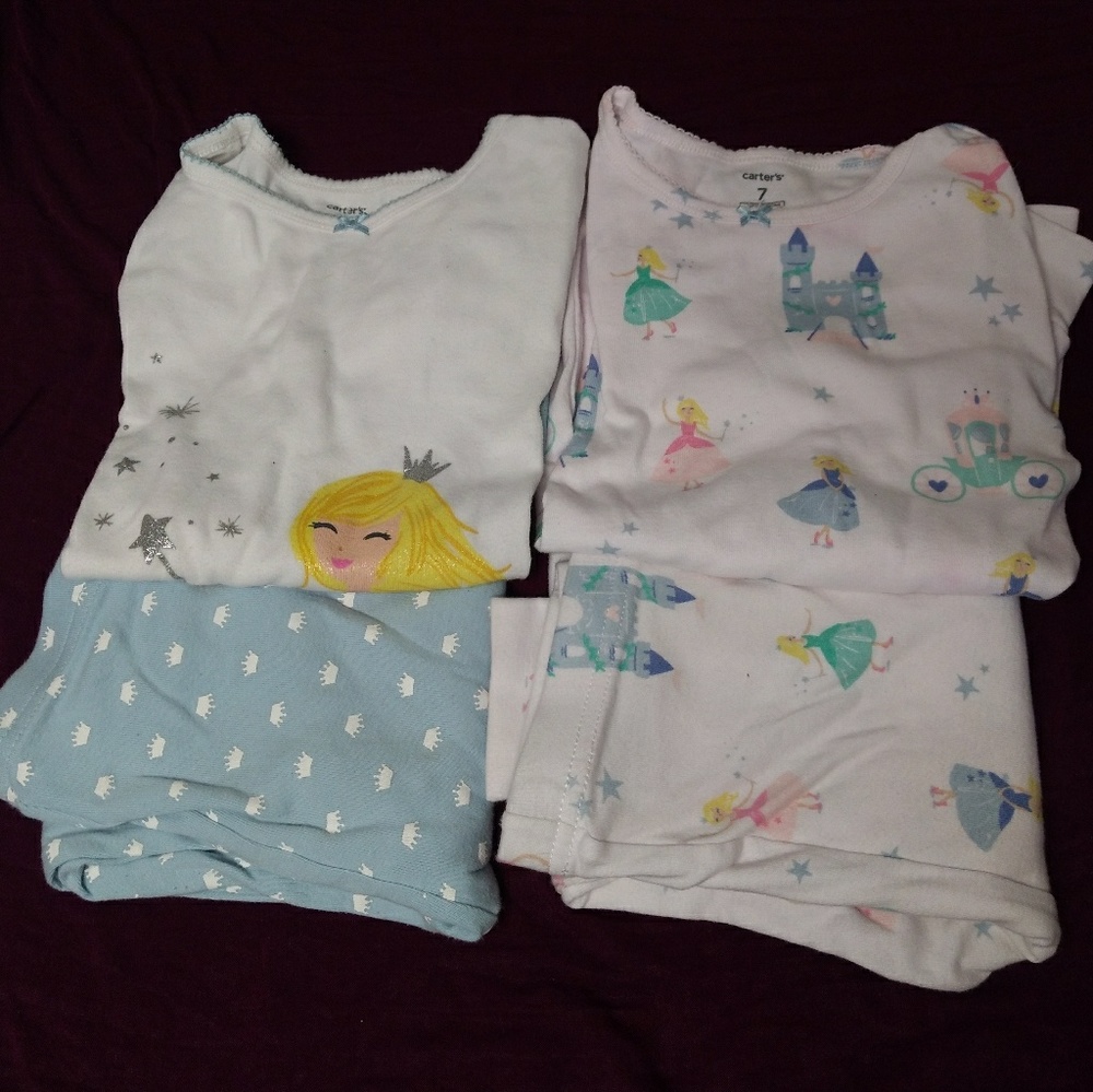 4 Piece PJ Set | Princess Pajamas Carter's Size 7